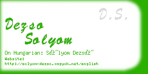 dezso solyom business card